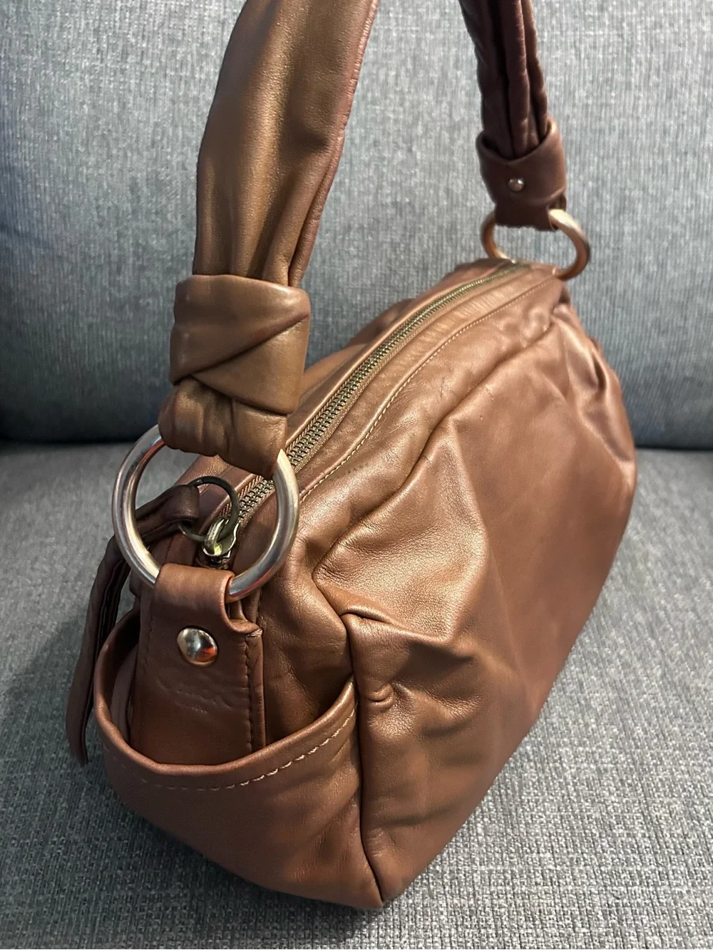 Coach Parker Soho Leather Hobo Bag Pearlized Copper Y2K Slouchy Shoulder (13442)